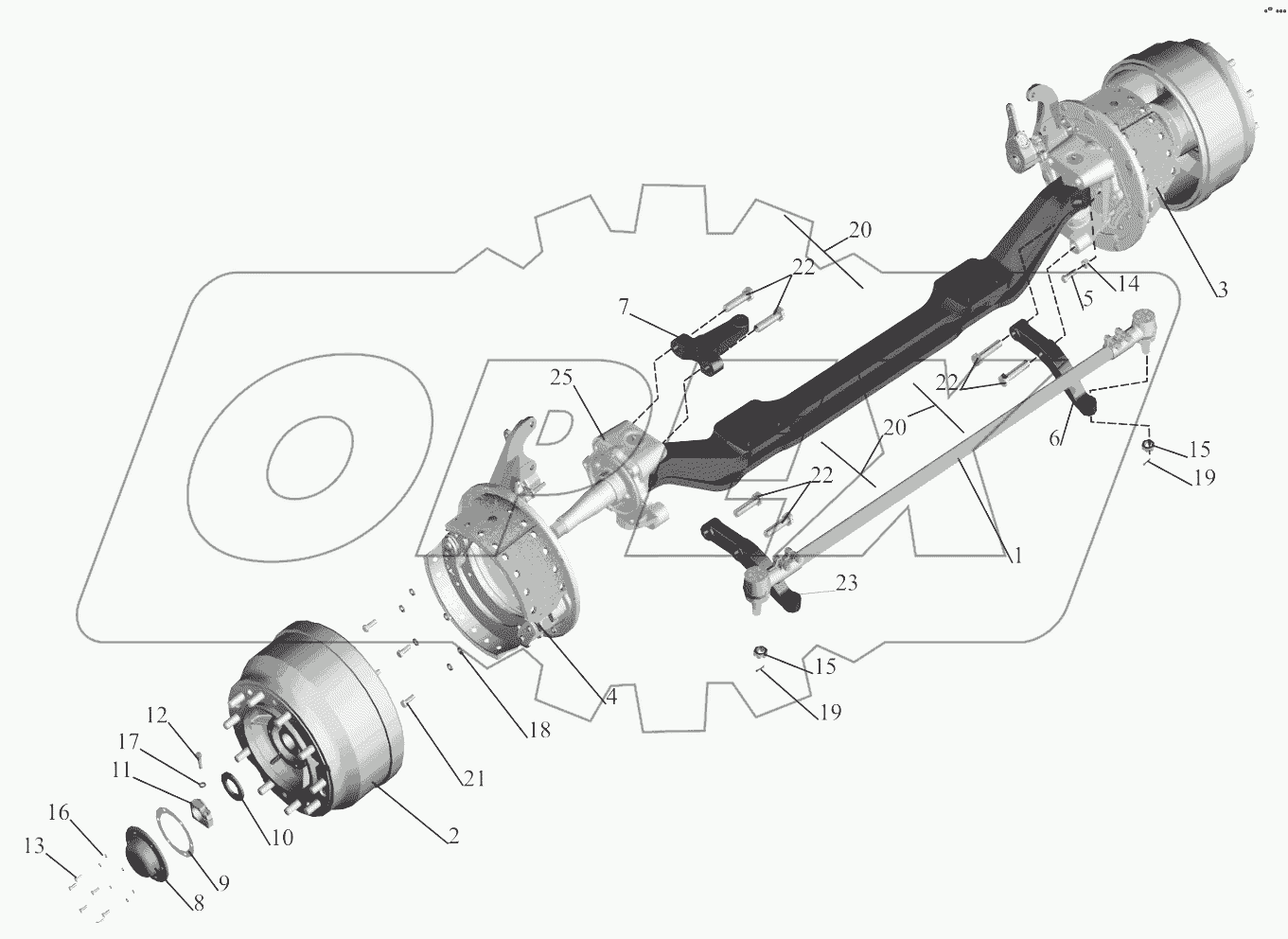 Передняя ось 551603-3000015